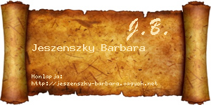 Jeszenszky Barbara névjegykártya